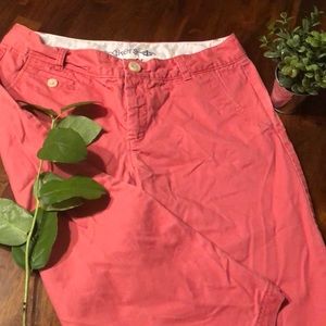 Salmon pink Dockers capris. Minimal wear.